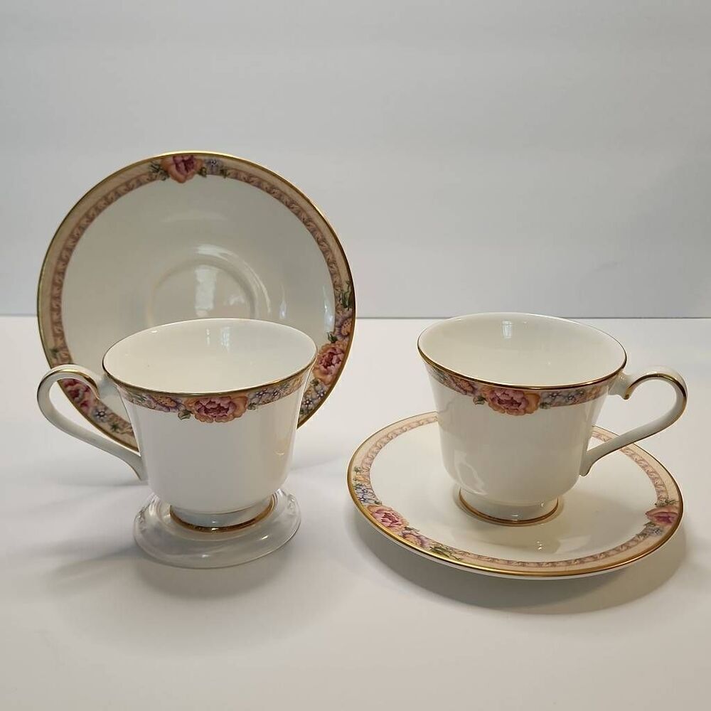 Set of Two Darjeeling by Royal Doulton Cups and Saucers